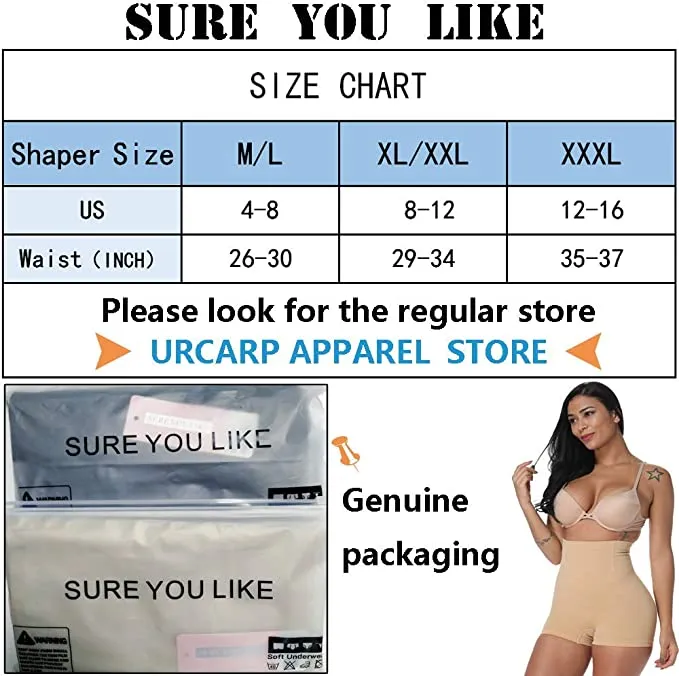 New SURE YOU LIKE Women's Shapewear Tummy Control High Waist Body Shaper Butt Lifter Shorts Seamless Slimmer Panties in Nude, Size M/L/ Fits 8-12!