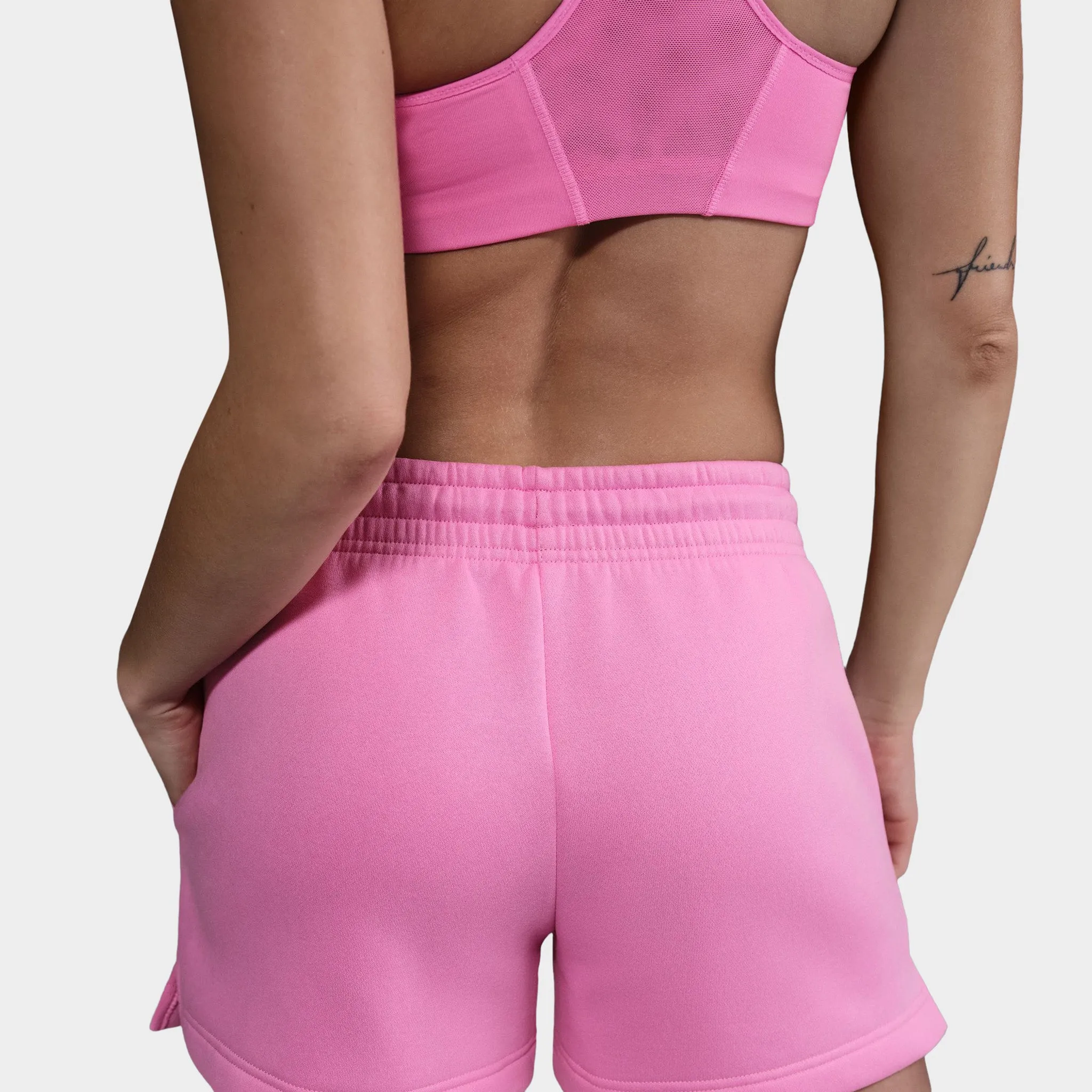 Nike Sportswear Women's Phoenix Fleece Mid Rise 4" Shorts Playful Pink / Sail