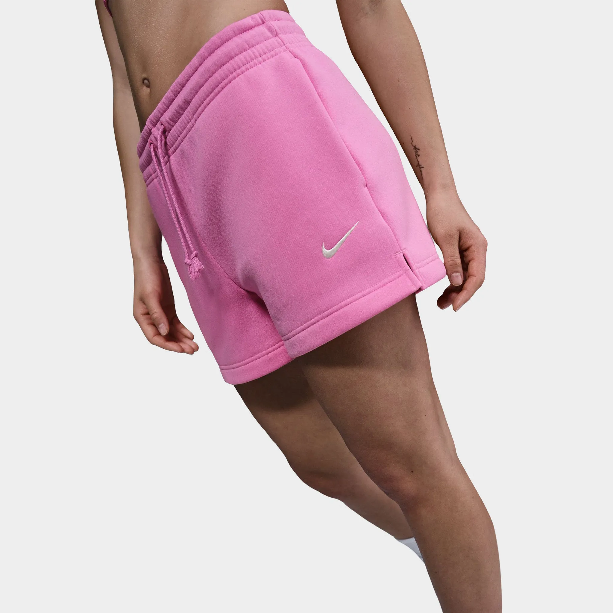 Nike Sportswear Women's Phoenix Fleece Mid Rise 4" Shorts Playful Pink / Sail
