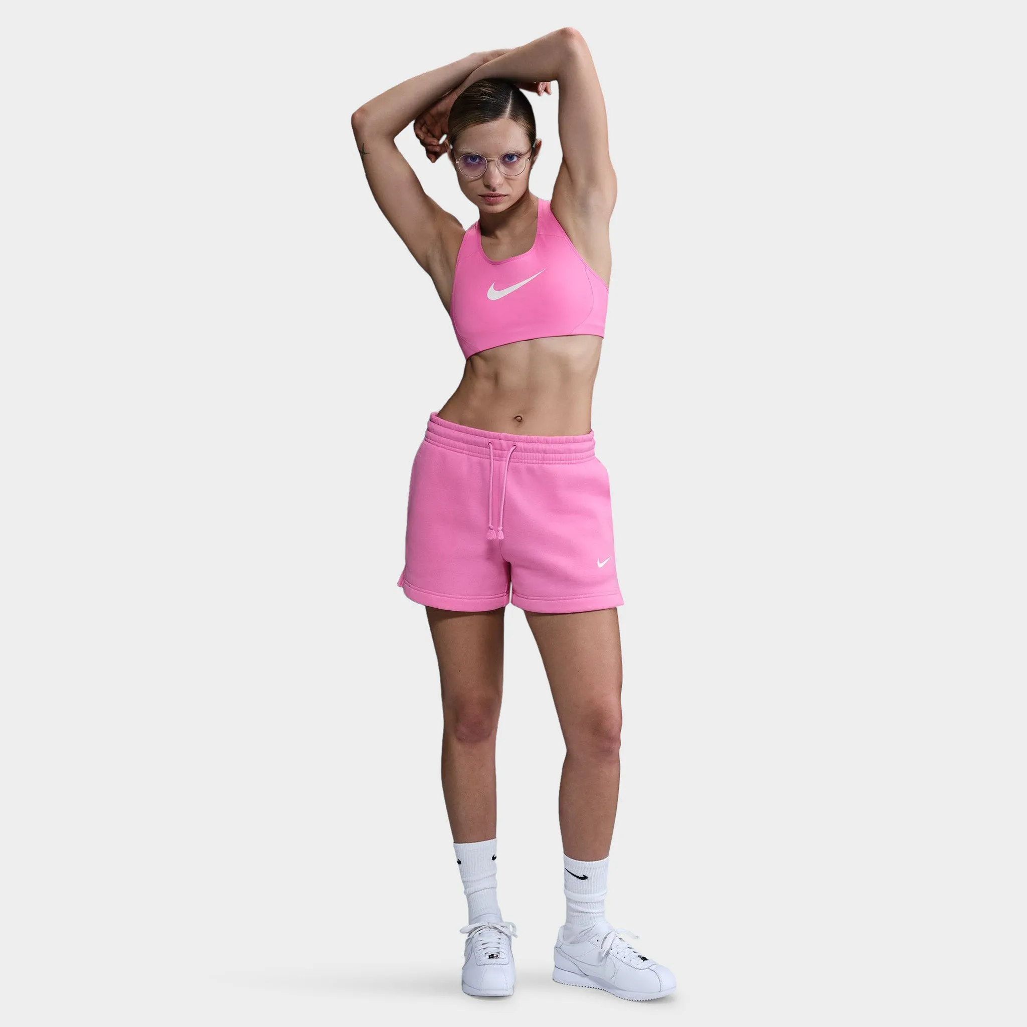 Nike Sportswear Women's Phoenix Fleece Mid Rise 4" Shorts Playful Pink / Sail