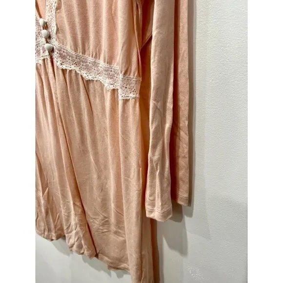 NWT Cosabella Lace Trim Flirty Sleep Robe in Rose Dawn/Moon Ivory MSRP$104