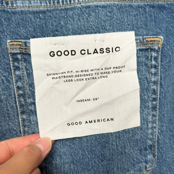 NWT‎ Good American Good Classic Raw Hem Jeans- Sz 18