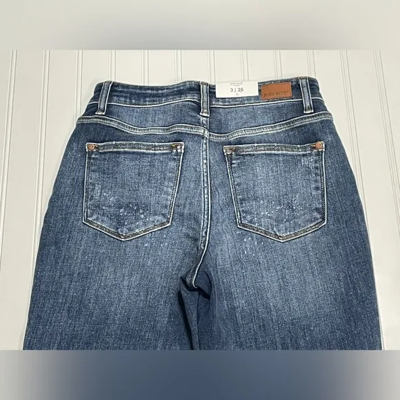 NWT Judy Blue High Waist Bleach Splash Boyfriend Jeans