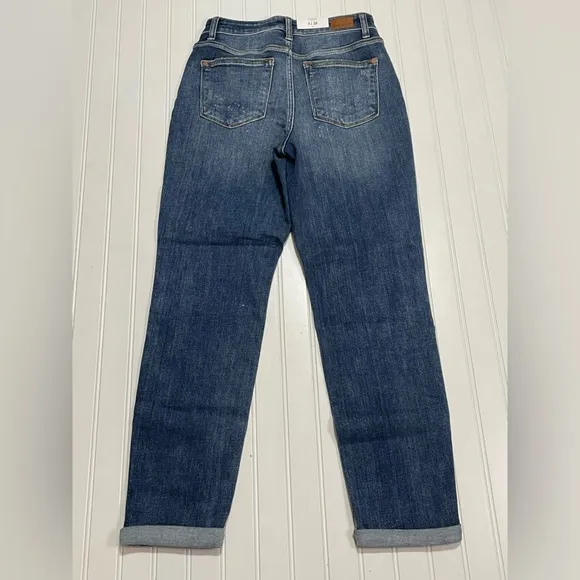 NWT Judy Blue High Waist Bleach Splash Boyfriend Jeans