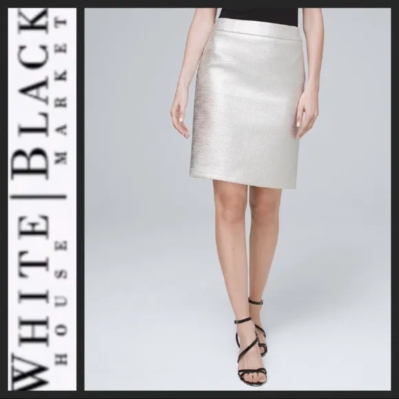 NWT WHBM Metallic Tweed Boot Skirt