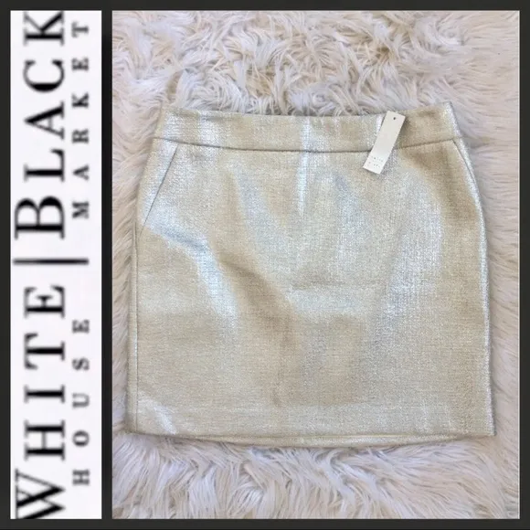 NWT WHBM Metallic Tweed Boot Skirt