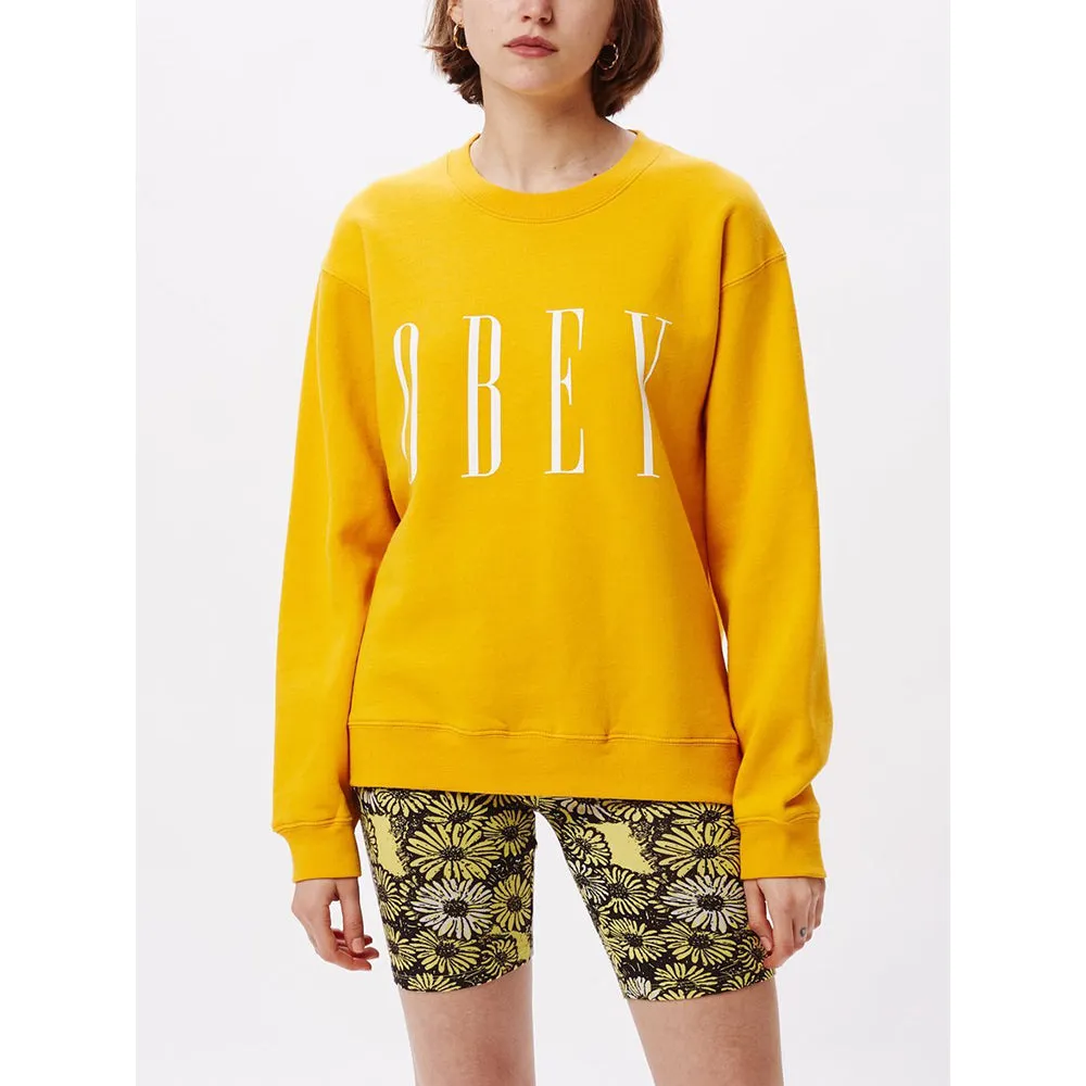 Obey Womens New Box Fit Long Sleeve Crew Shirt