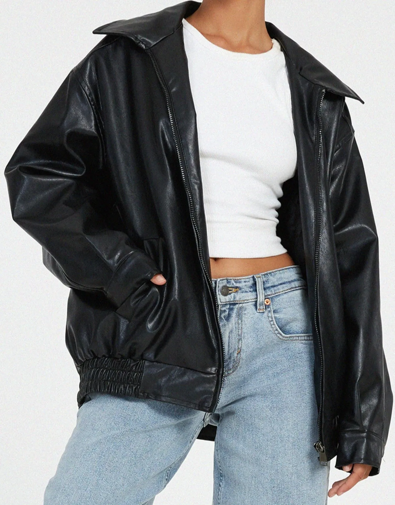 Oversized Leather Jacket for Women – Timeless Elegance and Comfort