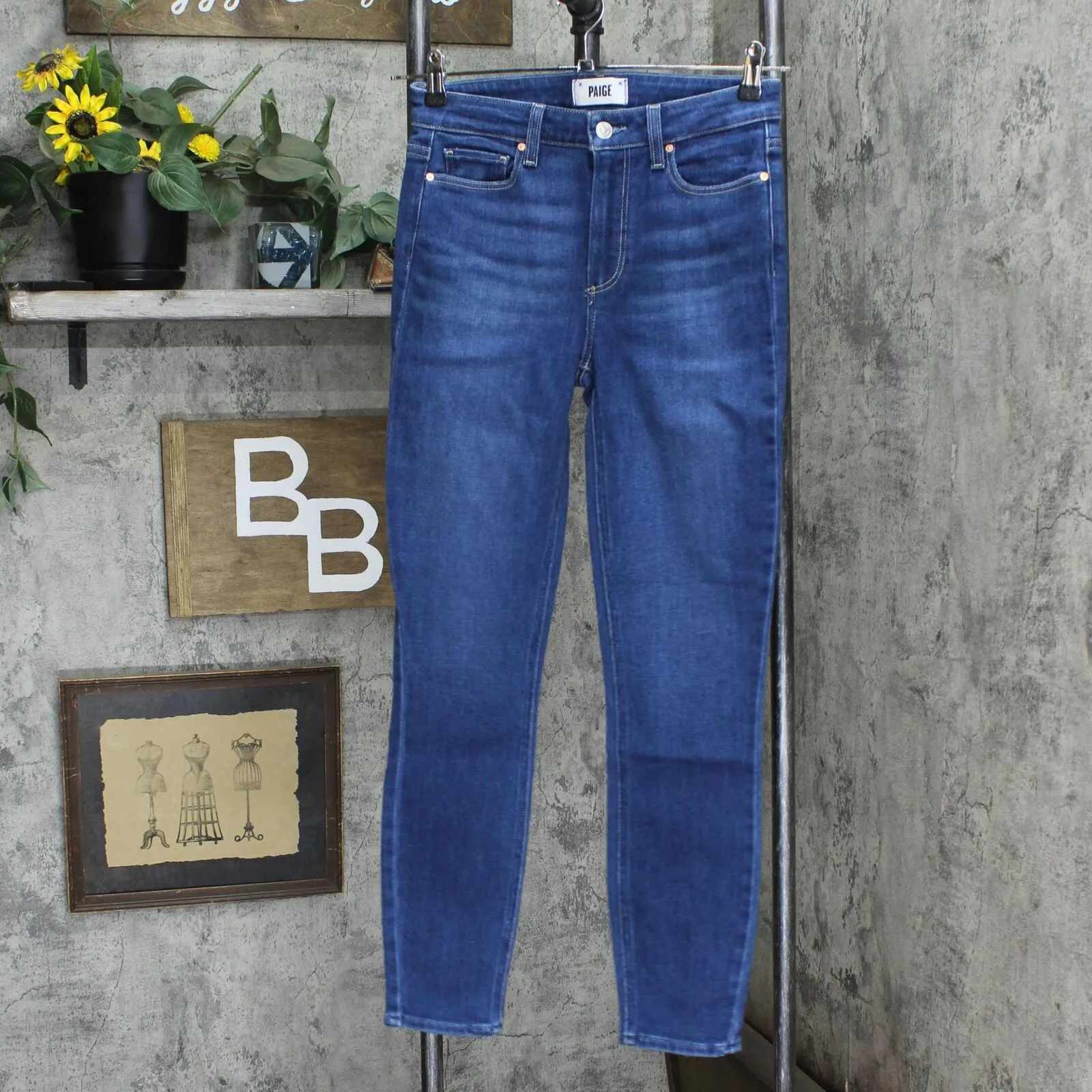 Paige Womens Hoxton Ankle Jeans Newbie Blue 27
