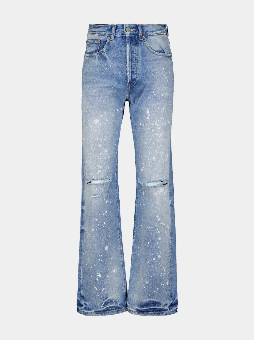 Paint-Splatter Straight Jeans