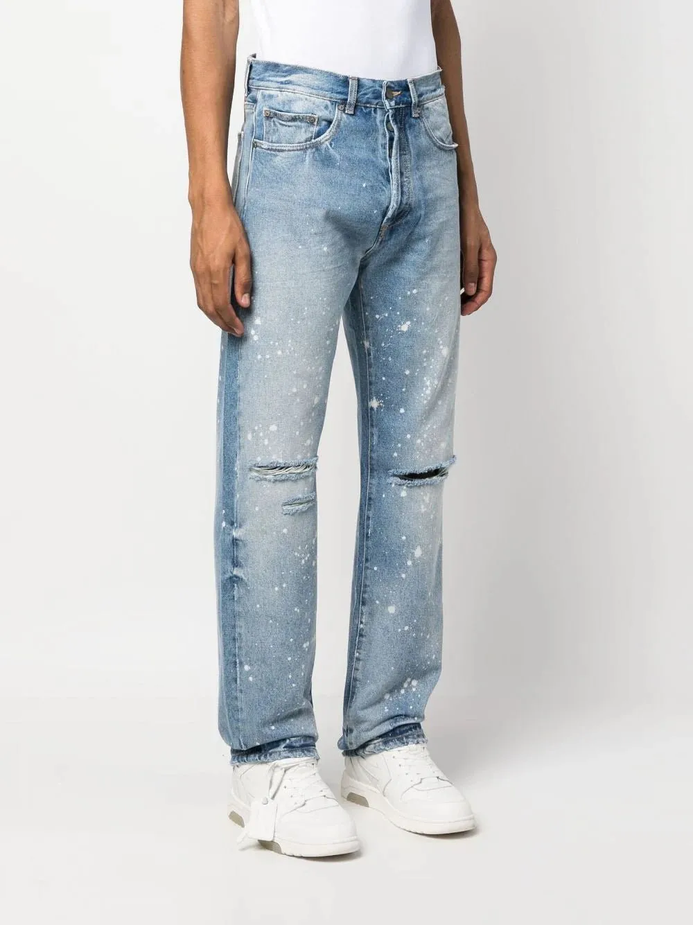 Paint-Splatter Straight Jeans