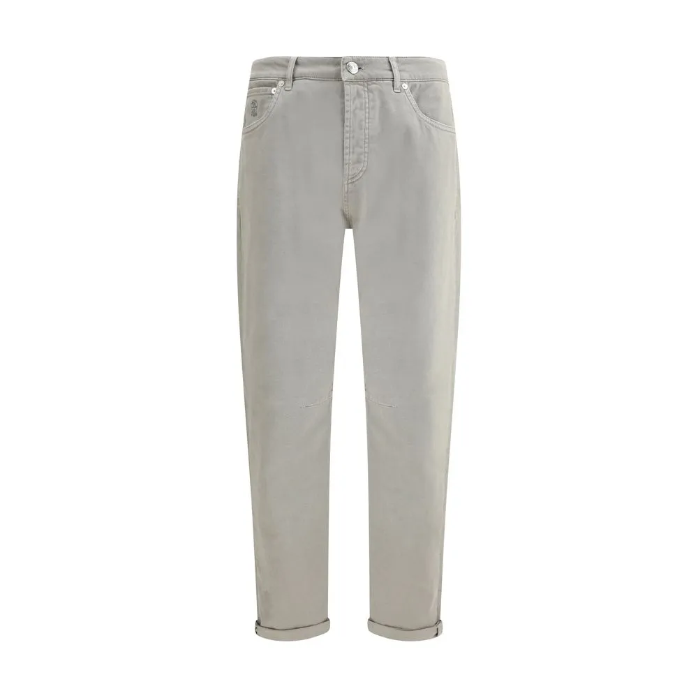 Pants with turn-up hem