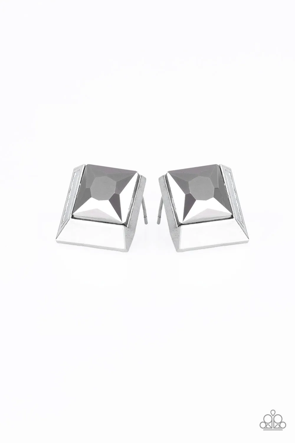 Paparazzi Accessories - Stellar Square - Silver Earrings