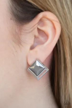 Paparazzi Accessories - Stellar Square - Silver Earrings