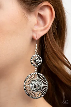 Paparazzi Bring Down the WHEELHOUSE - Silver Earring