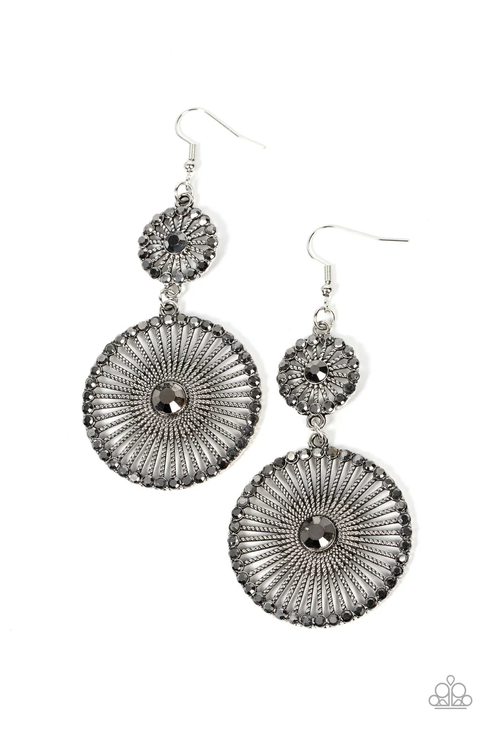 Paparazzi Bring Down the WHEELHOUSE - Silver Earring