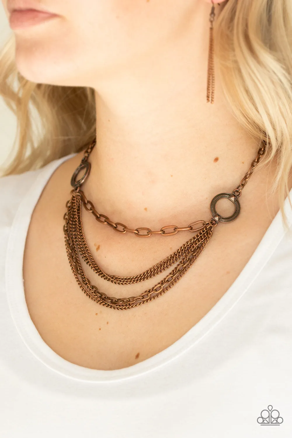 Paparazzi - CHAINS of Command - Copper Necklace