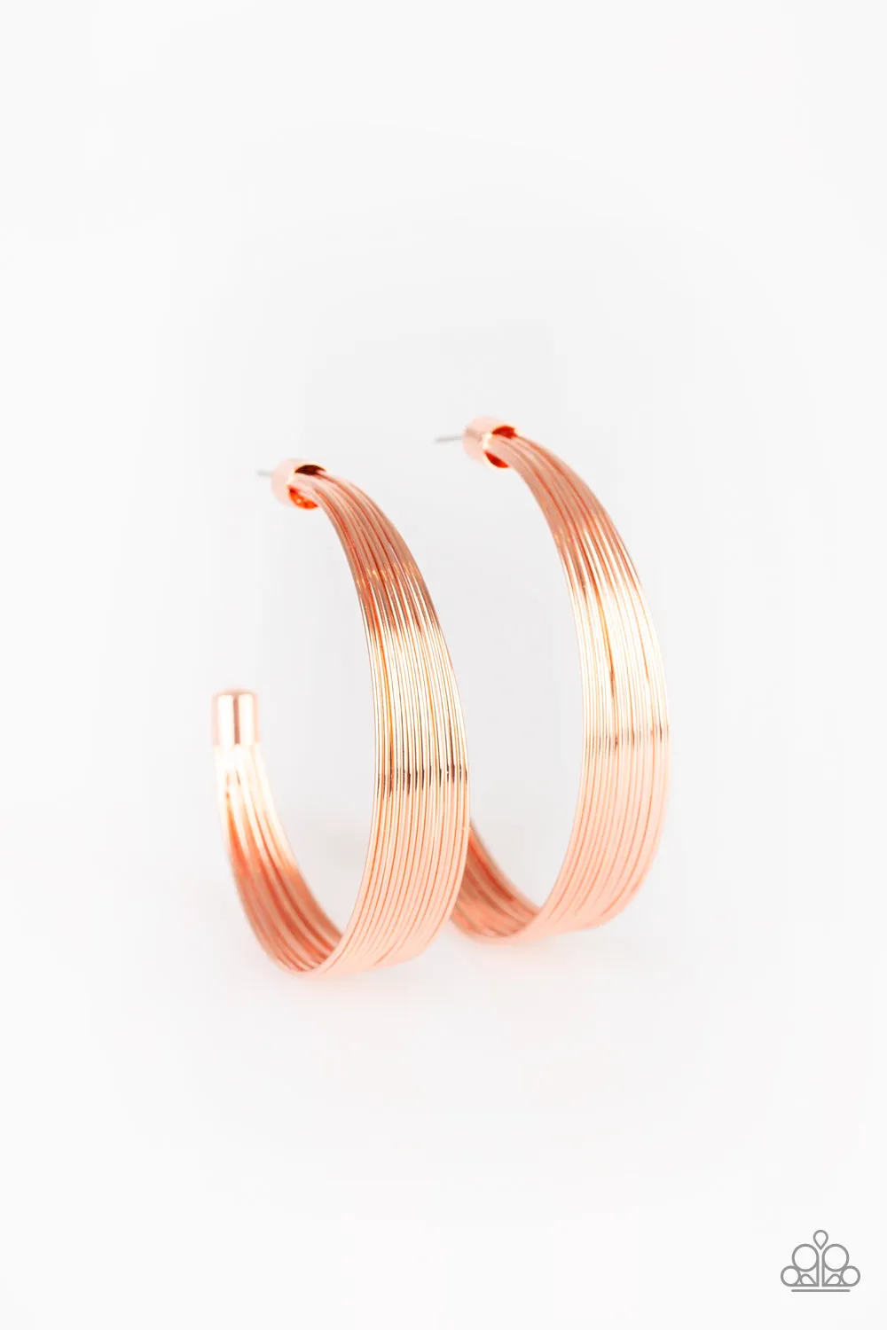 Paparazzi Live Wire - Copper Hoop Earrings