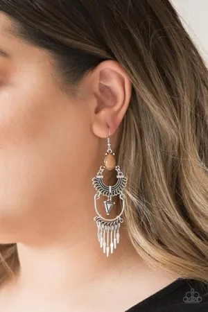 Paparazzi Progressively Pioneer - Brown Earrings