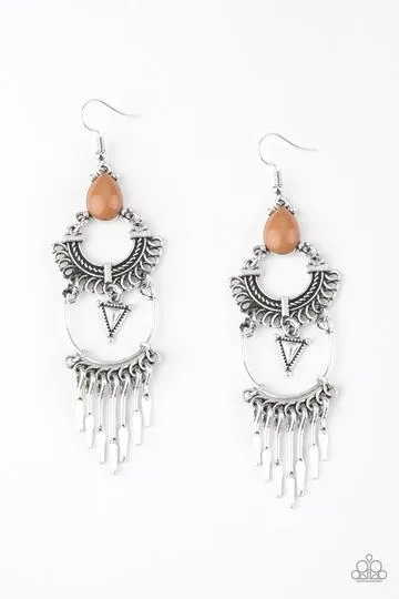 Paparazzi Progressively Pioneer - Brown Earrings