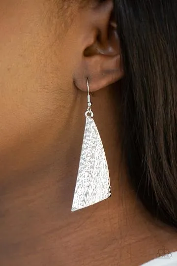 Paparazzi - Ready The Troops - Silver Earrings