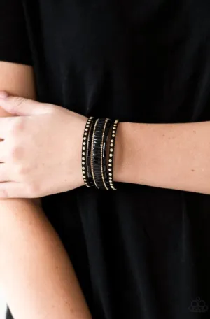 Paparazzi Rock Star Rocker - Gold Wrap Bracelet
