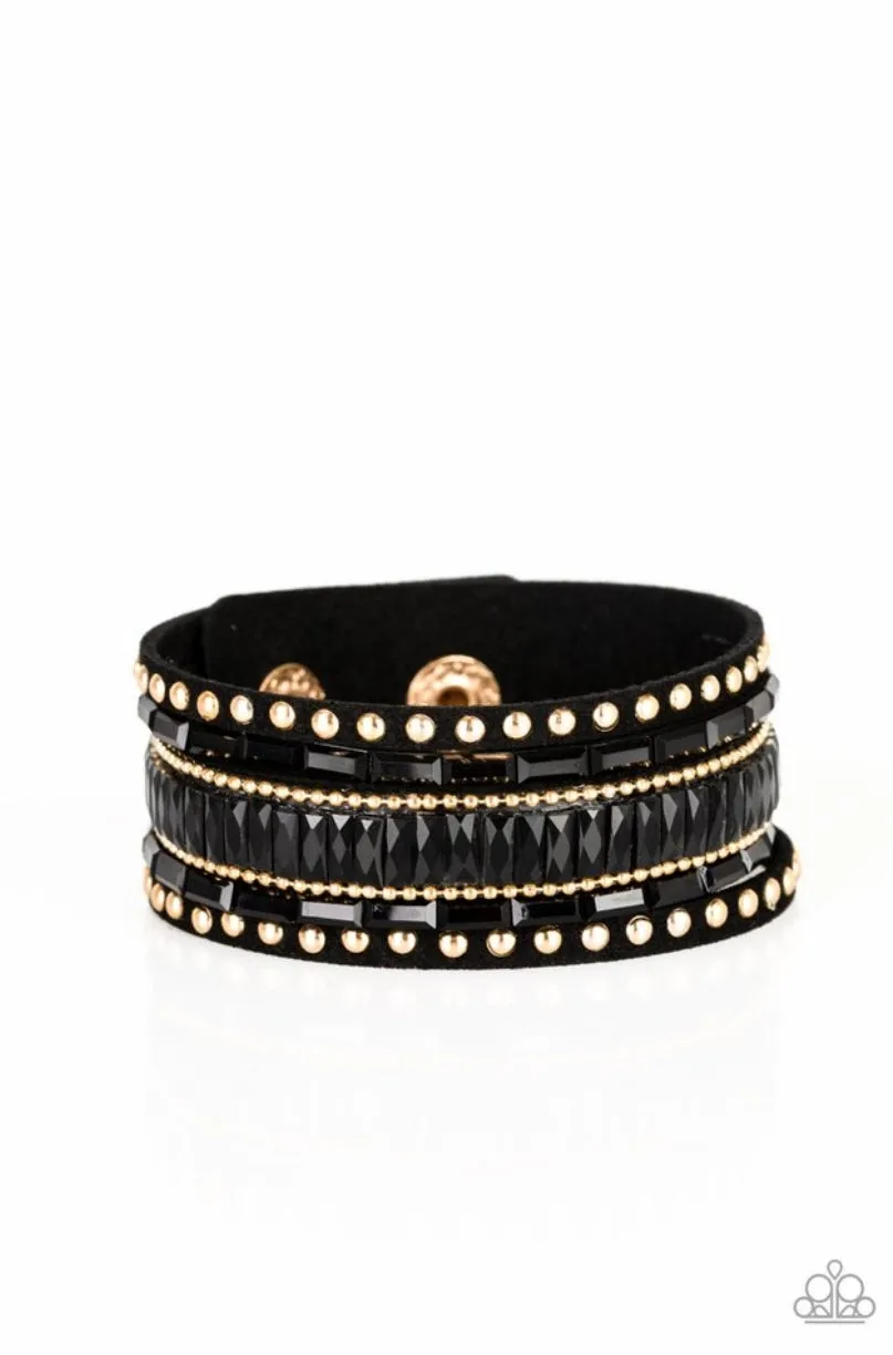 Paparazzi Rock Star Rocker - Gold Wrap Bracelet