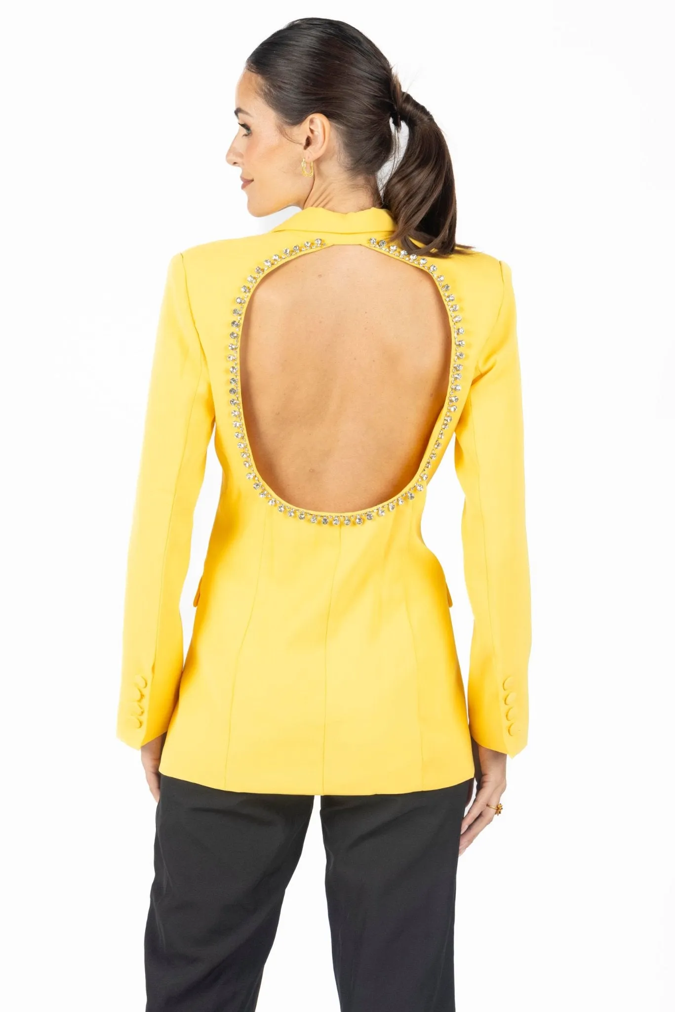 Paris Backless Blazer Yellow
