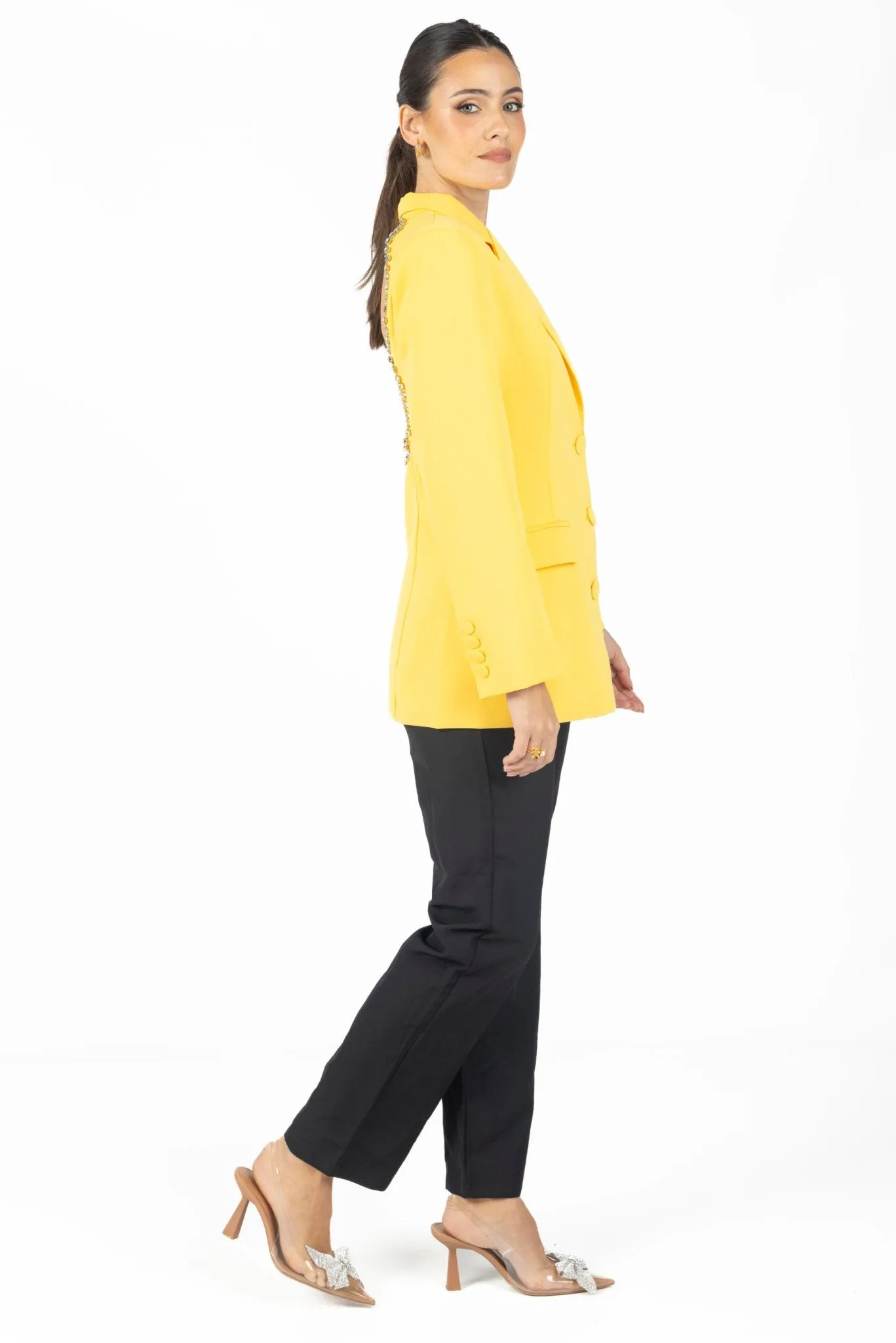Paris Backless Blazer Yellow