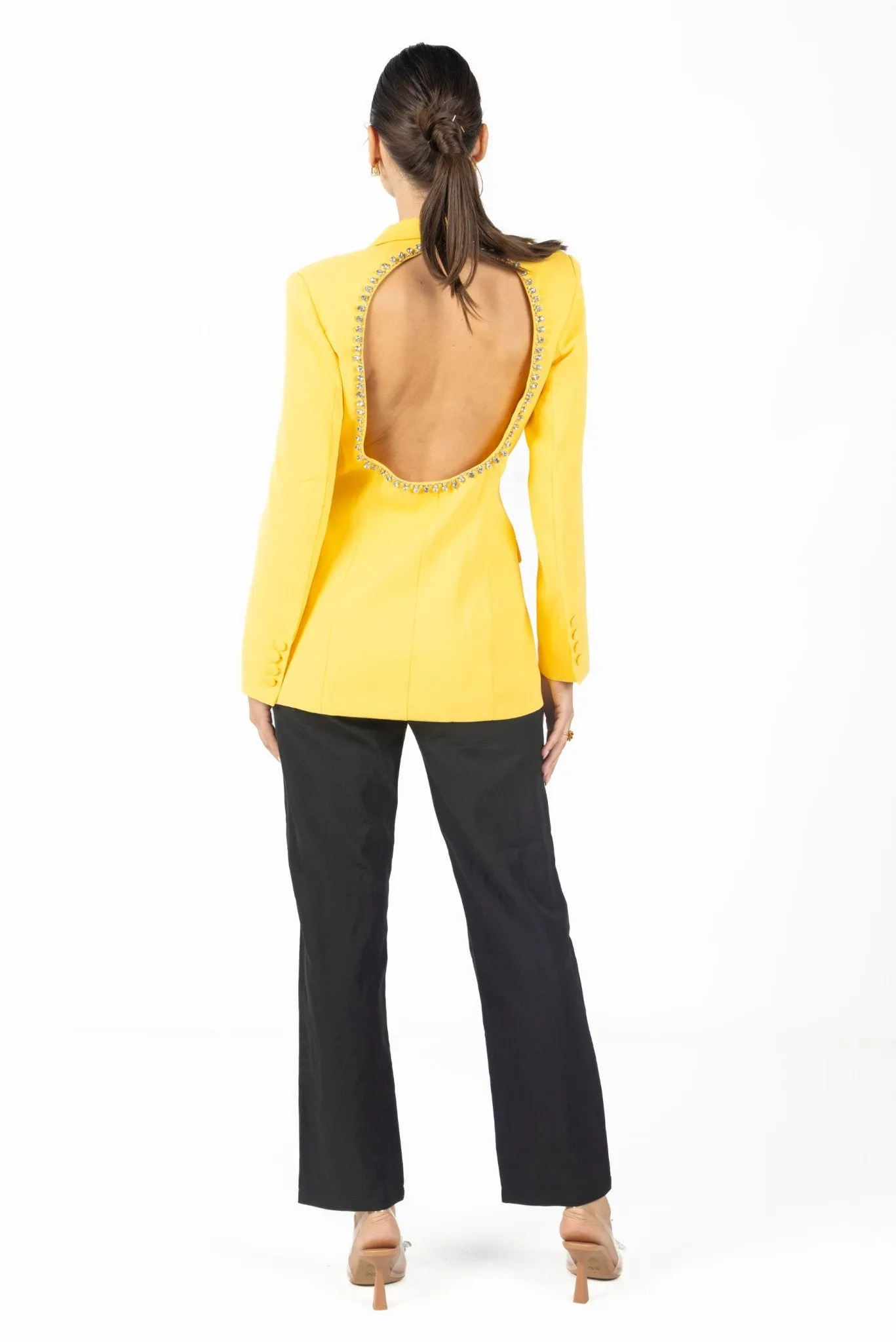 Paris Backless Blazer Yellow