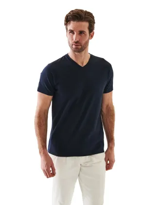 Patrick Assaraf Peruvian Pima Cotton SS V-Neck T-Shirt