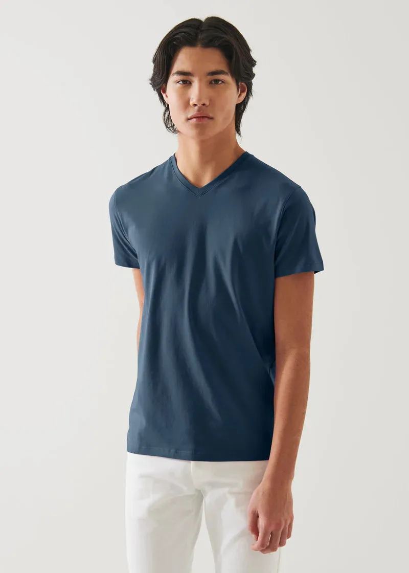Patrick Assaraf Peruvian Pima Cotton SS V-Neck T-Shirt