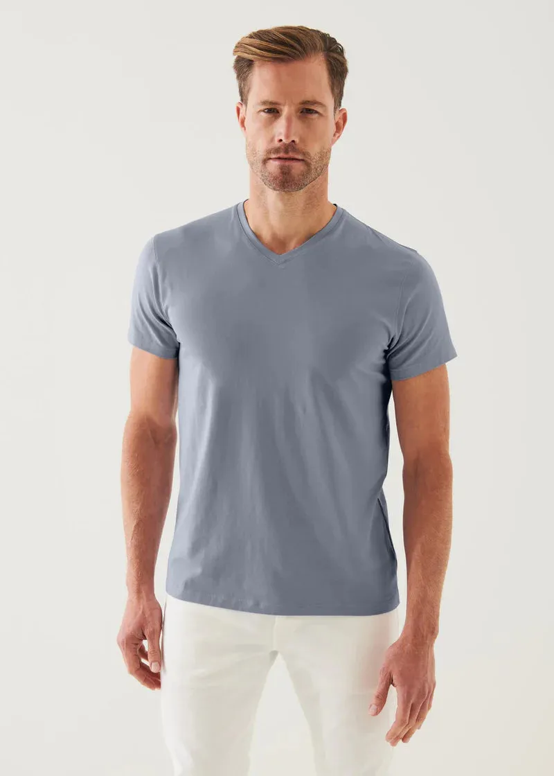 Patrick Assaraf Peruvian Pima Cotton SS V-Neck T-Shirt