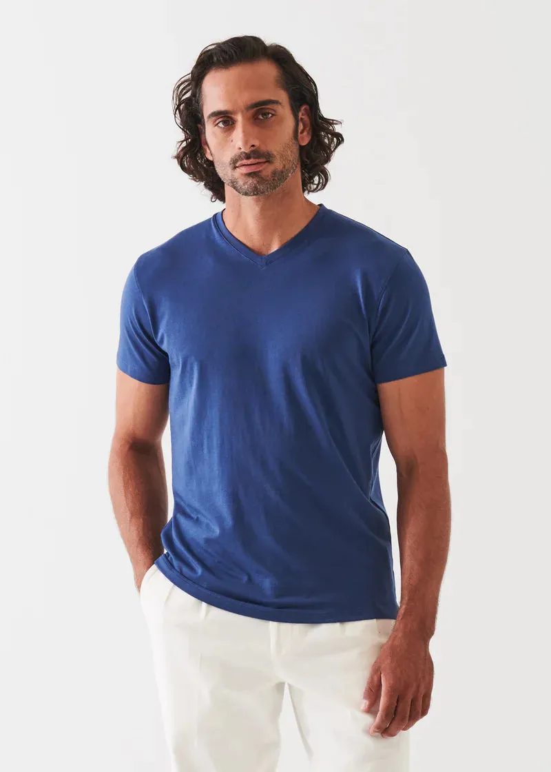 Patrick Assaraf Peruvian Pima Cotton SS V-Neck T-Shirt