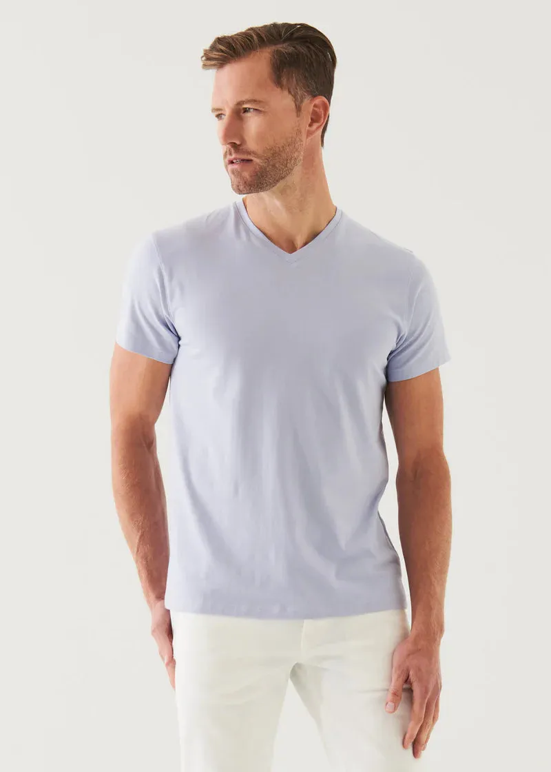 Patrick Assaraf Peruvian Pima Cotton SS V-Neck T-Shirt