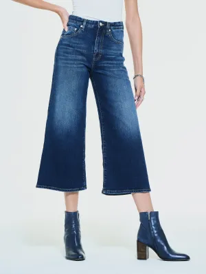 PATTI WIDE FLARED JEANS IN CLASSIC INDIGO - Woman