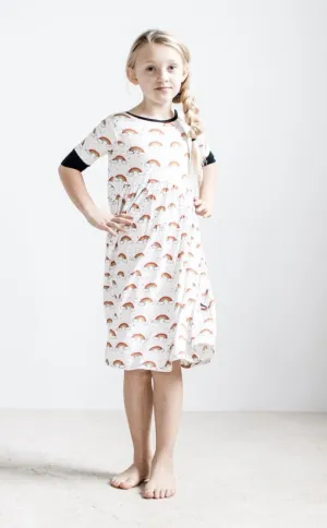 Peregrine Kidswear 80's Rainbow Pink Twirl Dress