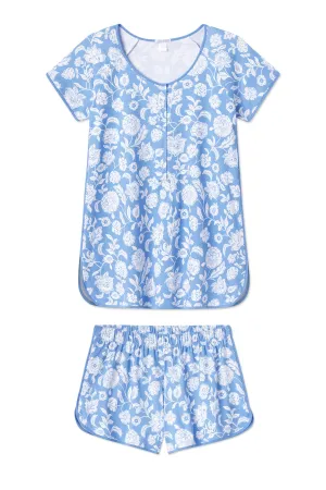 Pima Maternity Shorts Set in Baltic Bouquet