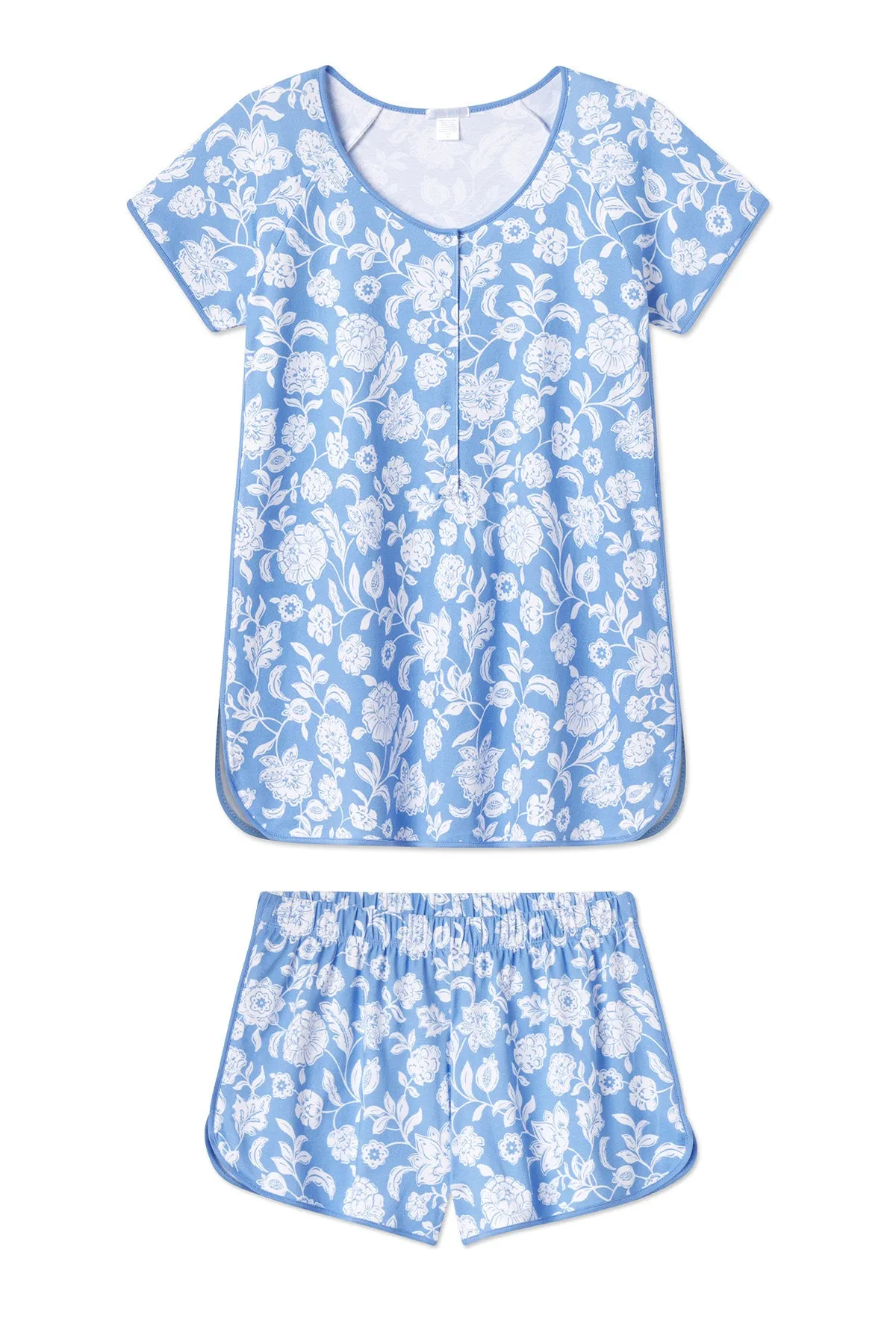 Pima Maternity Shorts Set in Baltic Bouquet
