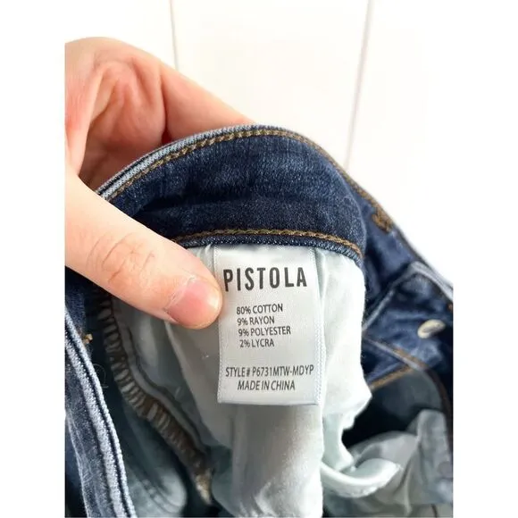 Pistola | Arielle Revolve Mid Rise Dark Wash Stretchy Skinny Jeans 28