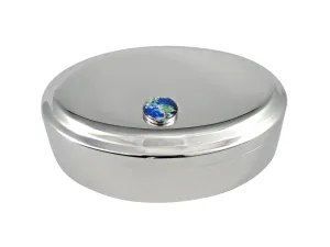 Planet Earth Pendant Oval Trinket Jewelry Box