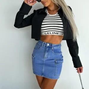 Pocket Play Denim Mini Skirt