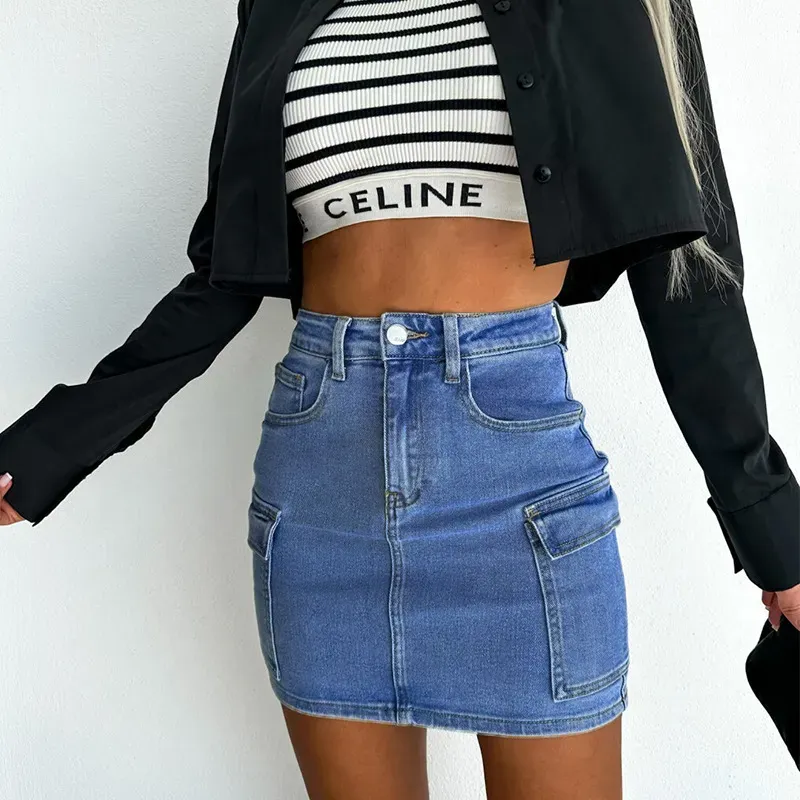 Pocket Play Denim Mini Skirt