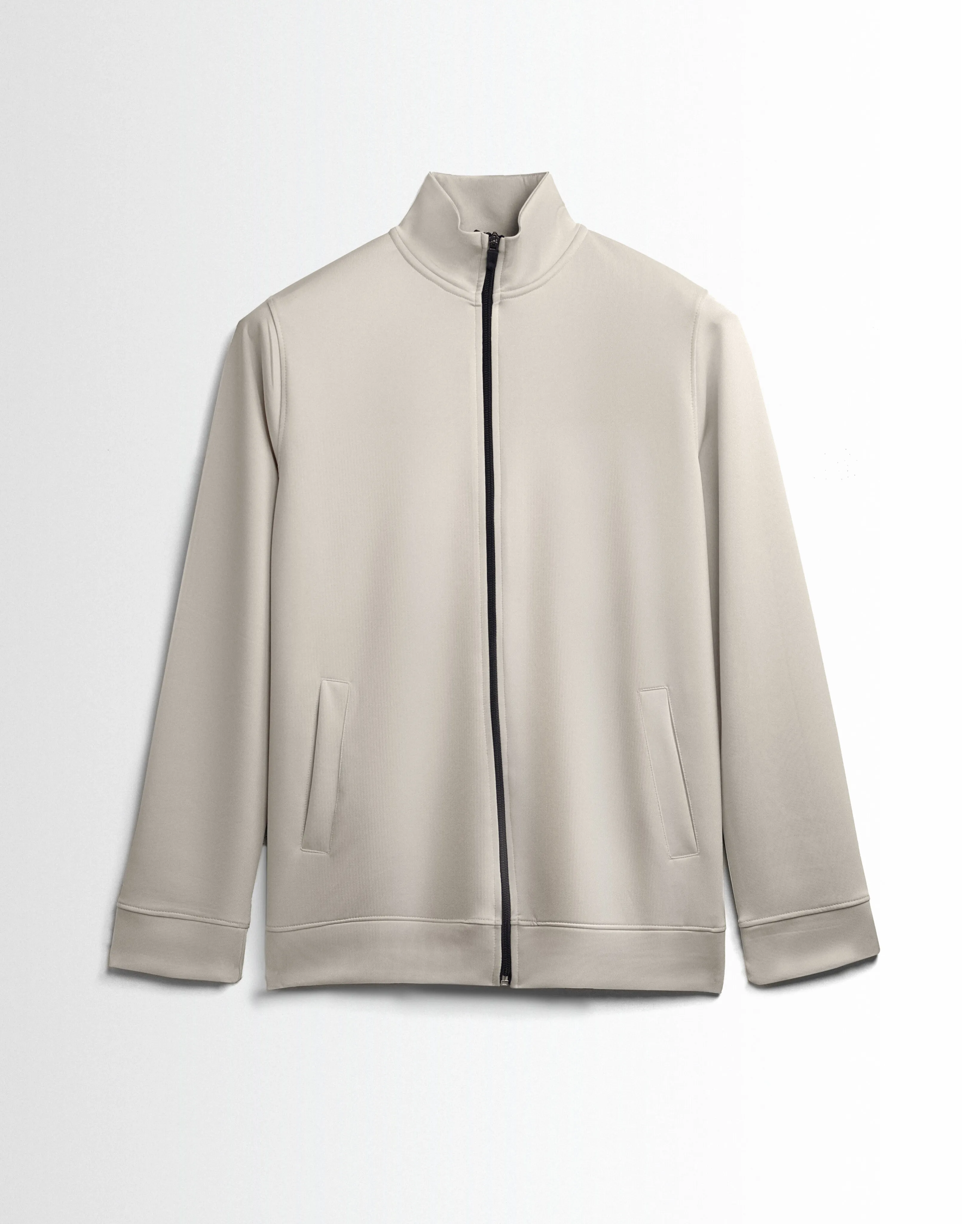 Premium Hineck Zipper Jacket Unisex Beige
