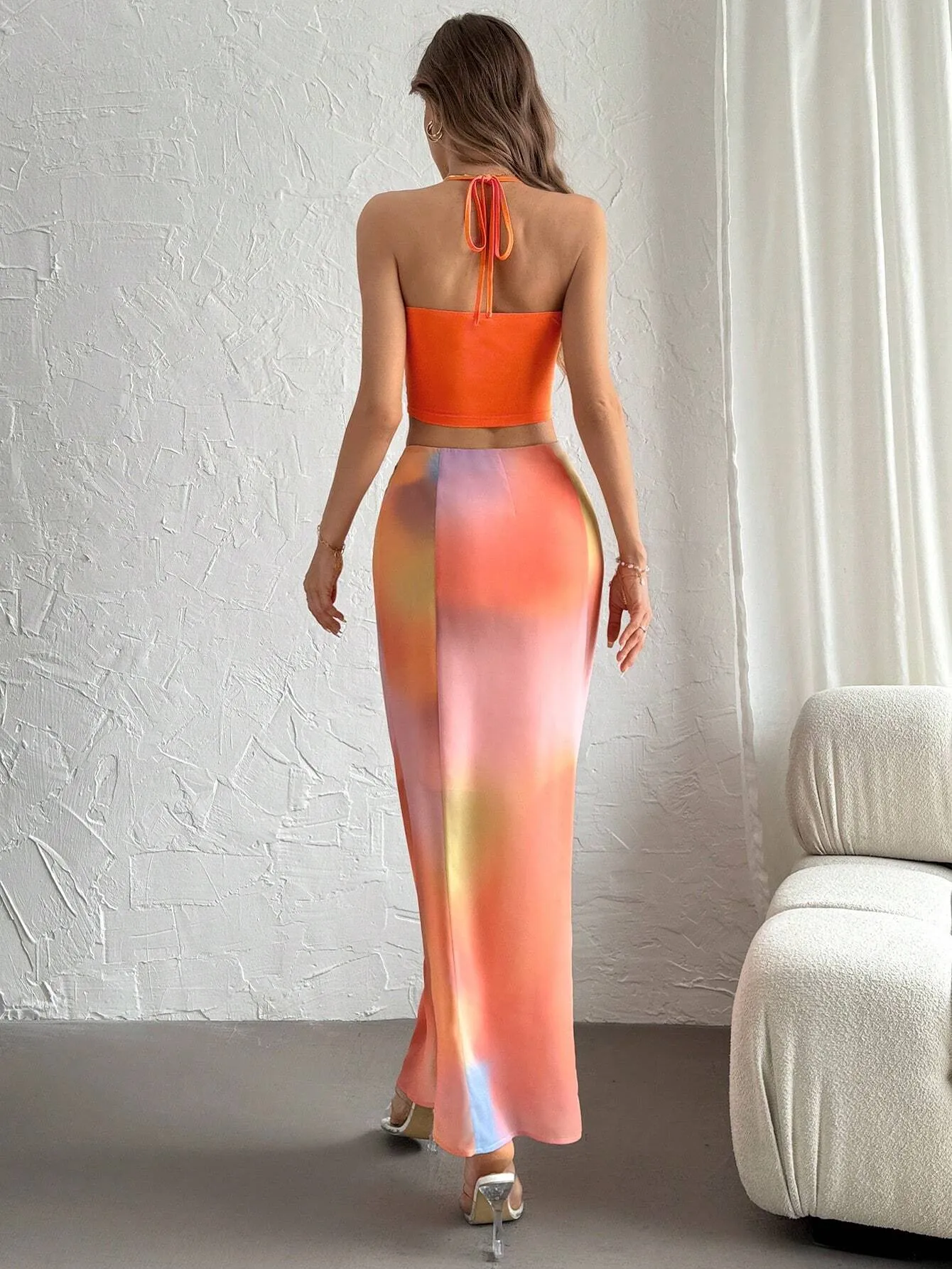 Privé Tank Top And Tie Waist Skirt Set