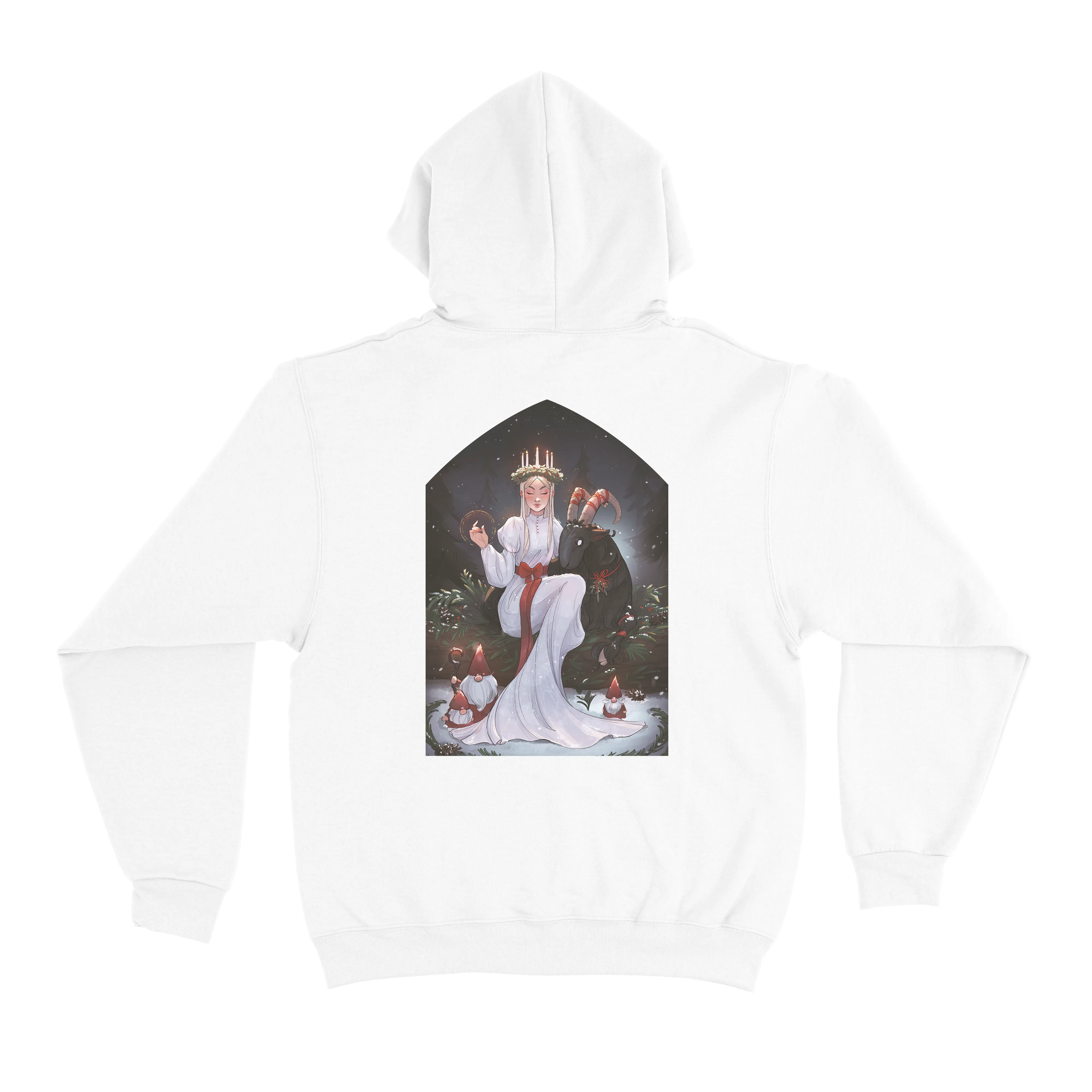 " Scandinavian December" Basic Hoodie White/Black