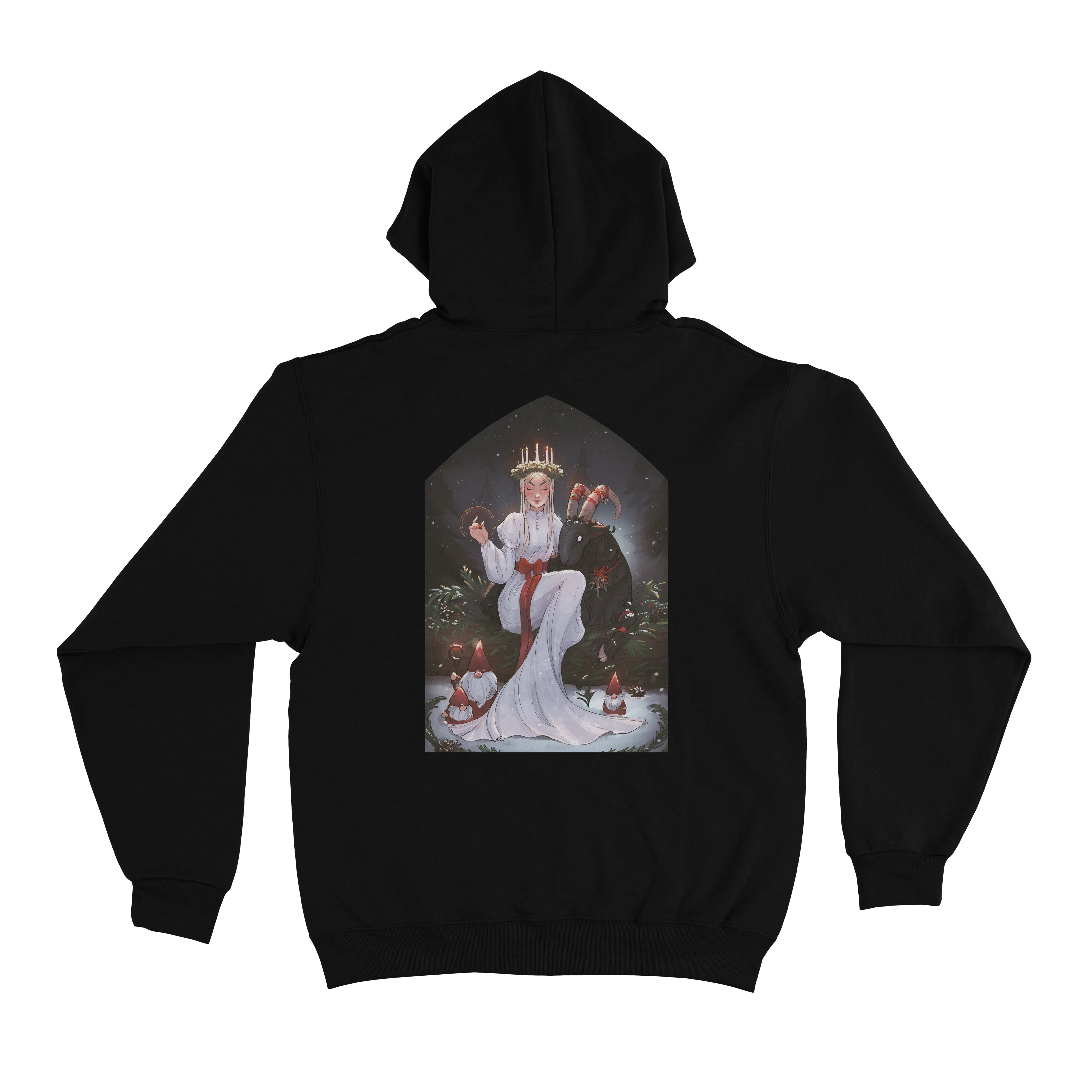 " Scandinavian December" Basic Hoodie White/Black