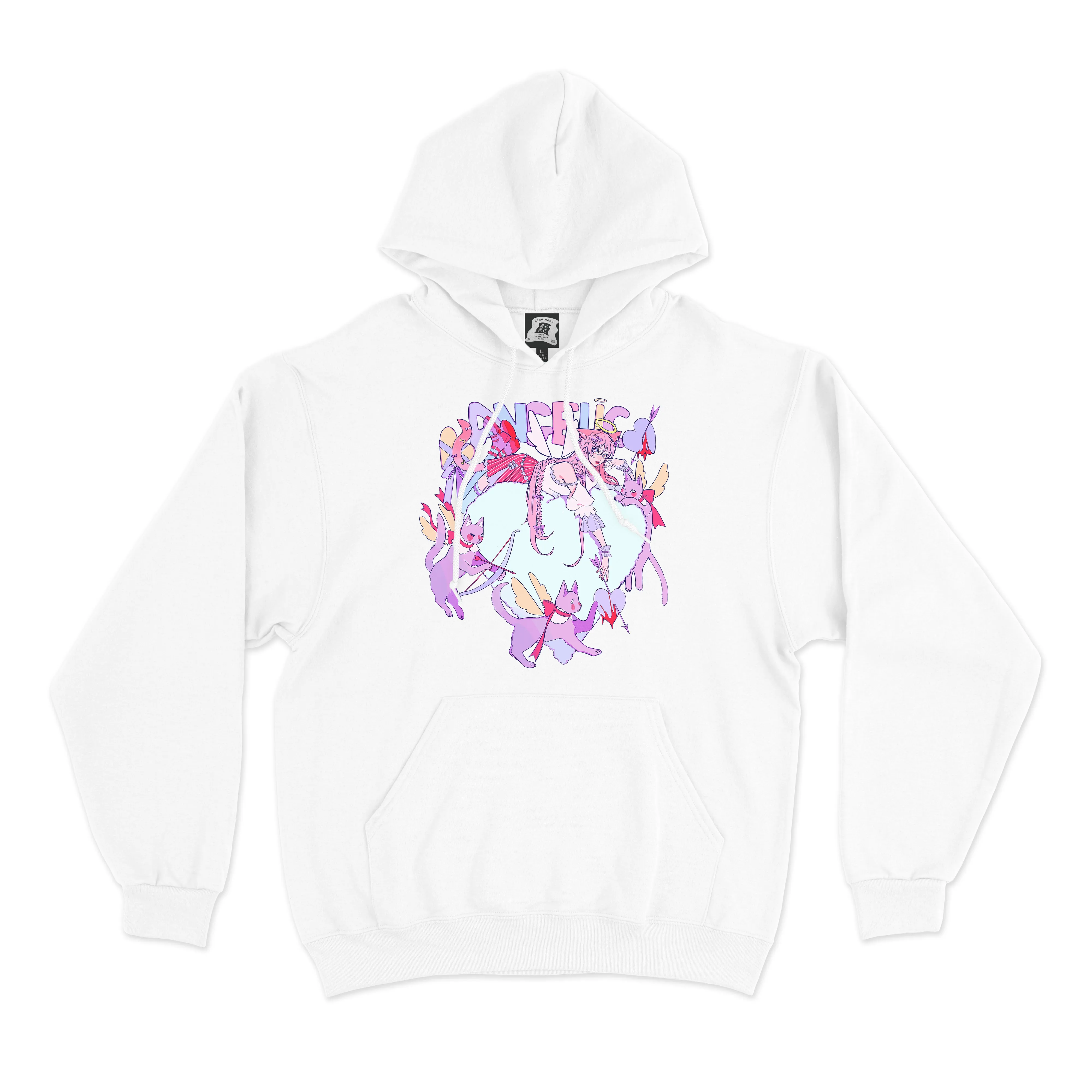 "Angelic" Basic Hoodie Black/White