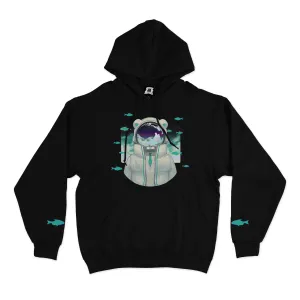 "Bears in Clouds" Basic Hoodie Black