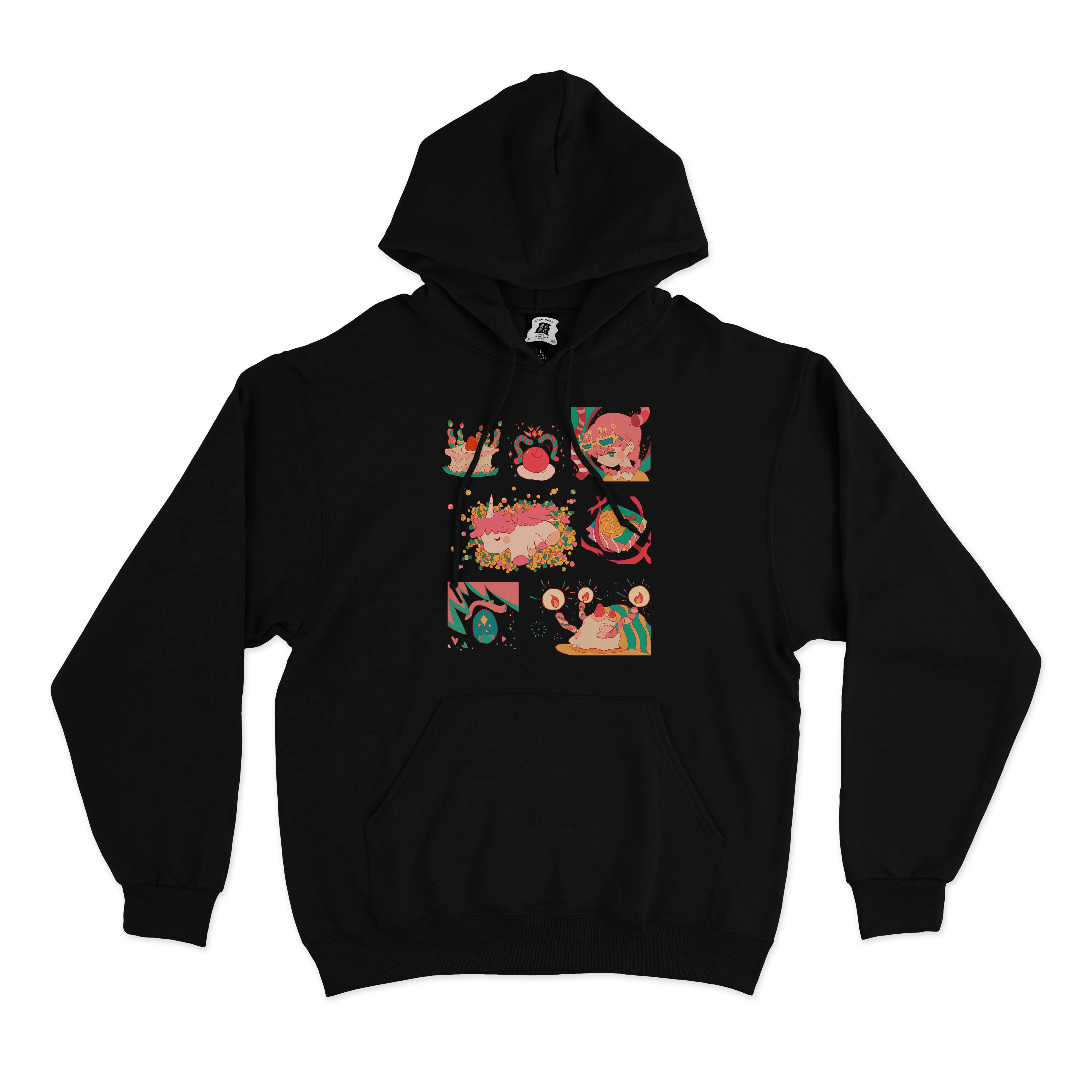 "Birthday" Basic Hoodie Black